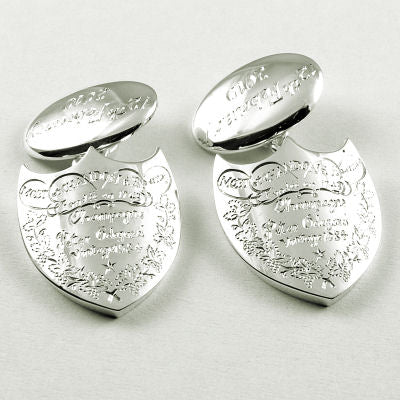 Bespoke engraved cufflinks for Jane Turner