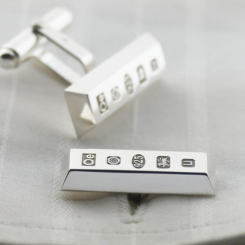 Solid Sterling Silver Ingot Cufflinks