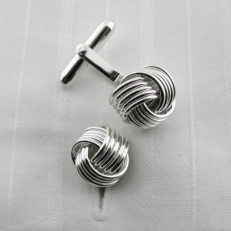 knot cufflinks in silver