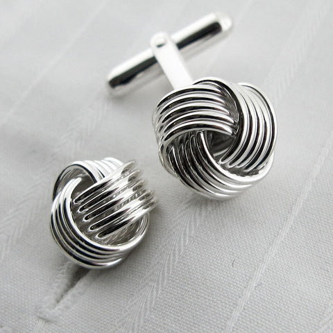 silver knot cufflinks