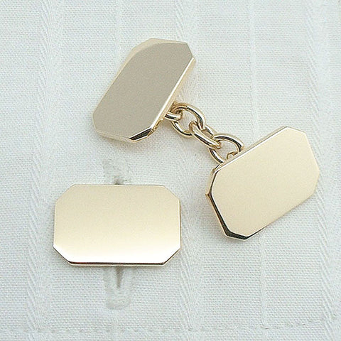 rectangle 9ct gold cufflinks