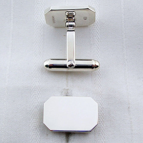 Rectangular silver swivel cufflinks