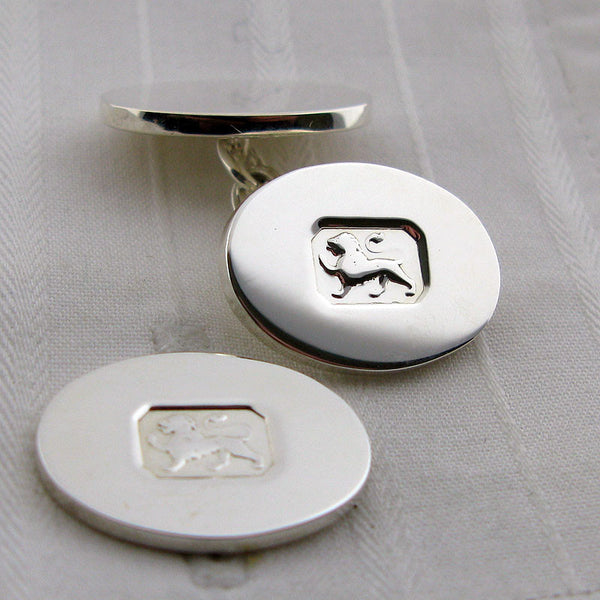 Lion mark silver cufflinks