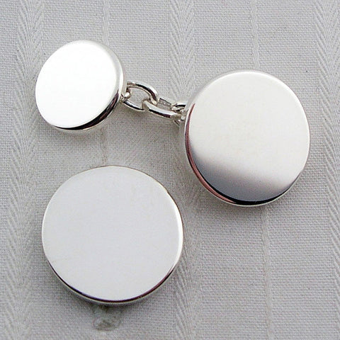 solid circle chain cufflinks