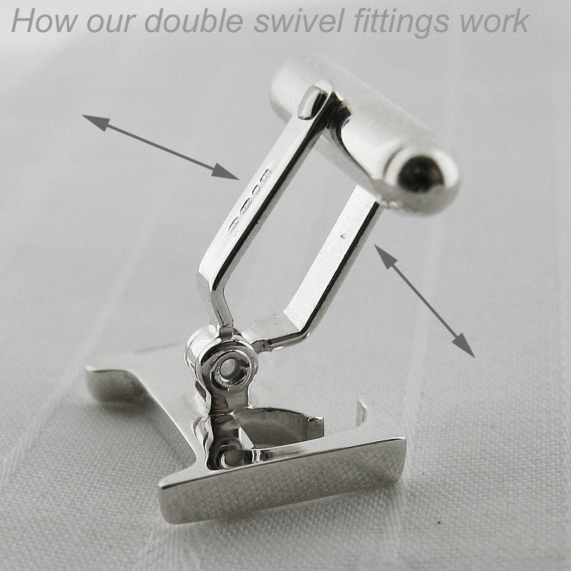 Personalised Solid Silver Initial C Cufflinks