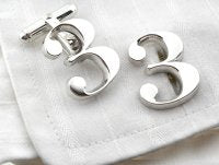 Silver bespoke initial 9 cufflinks for Leeann Wright (balance payment)