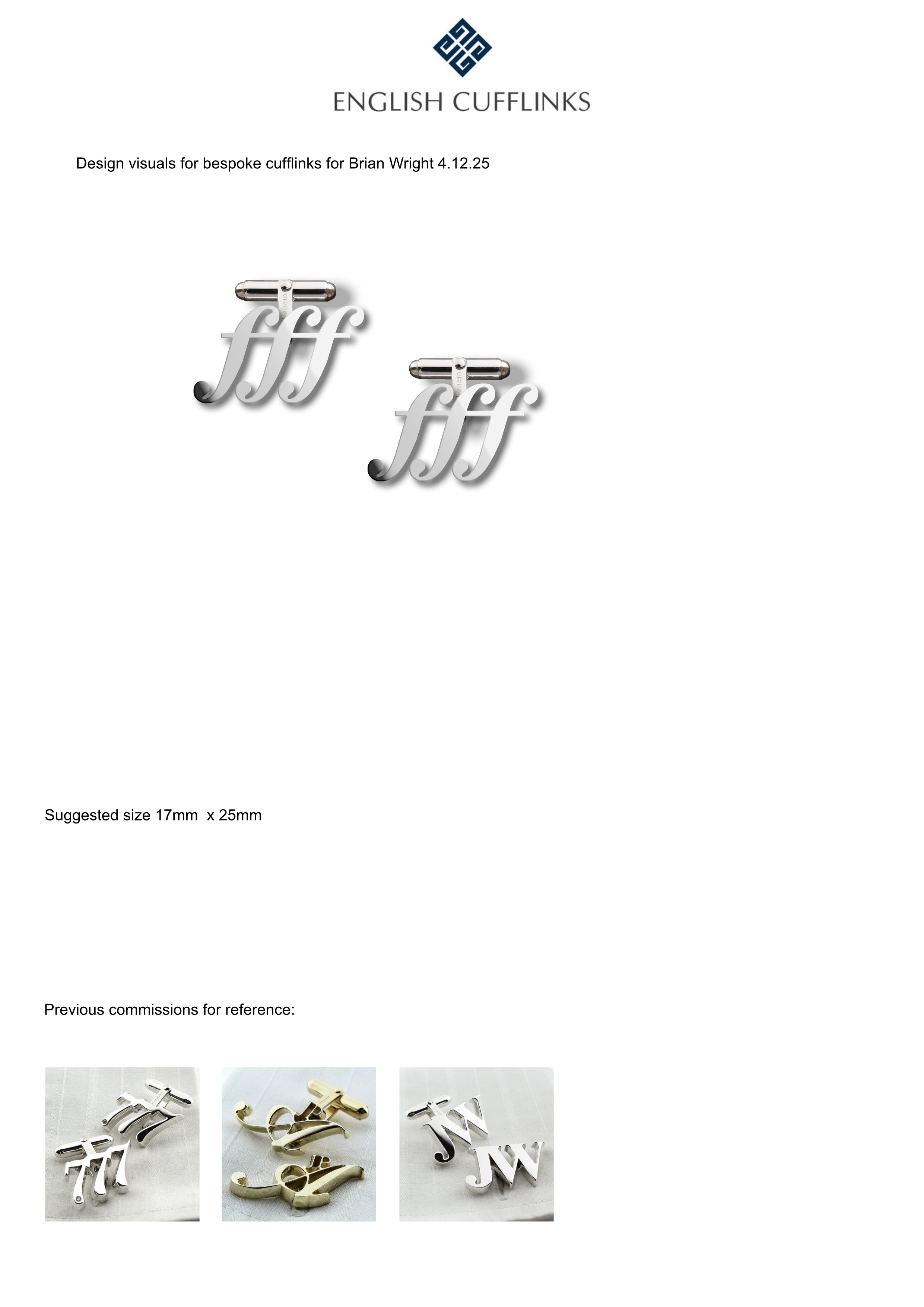 Bespoke Fortississimo cufflinks