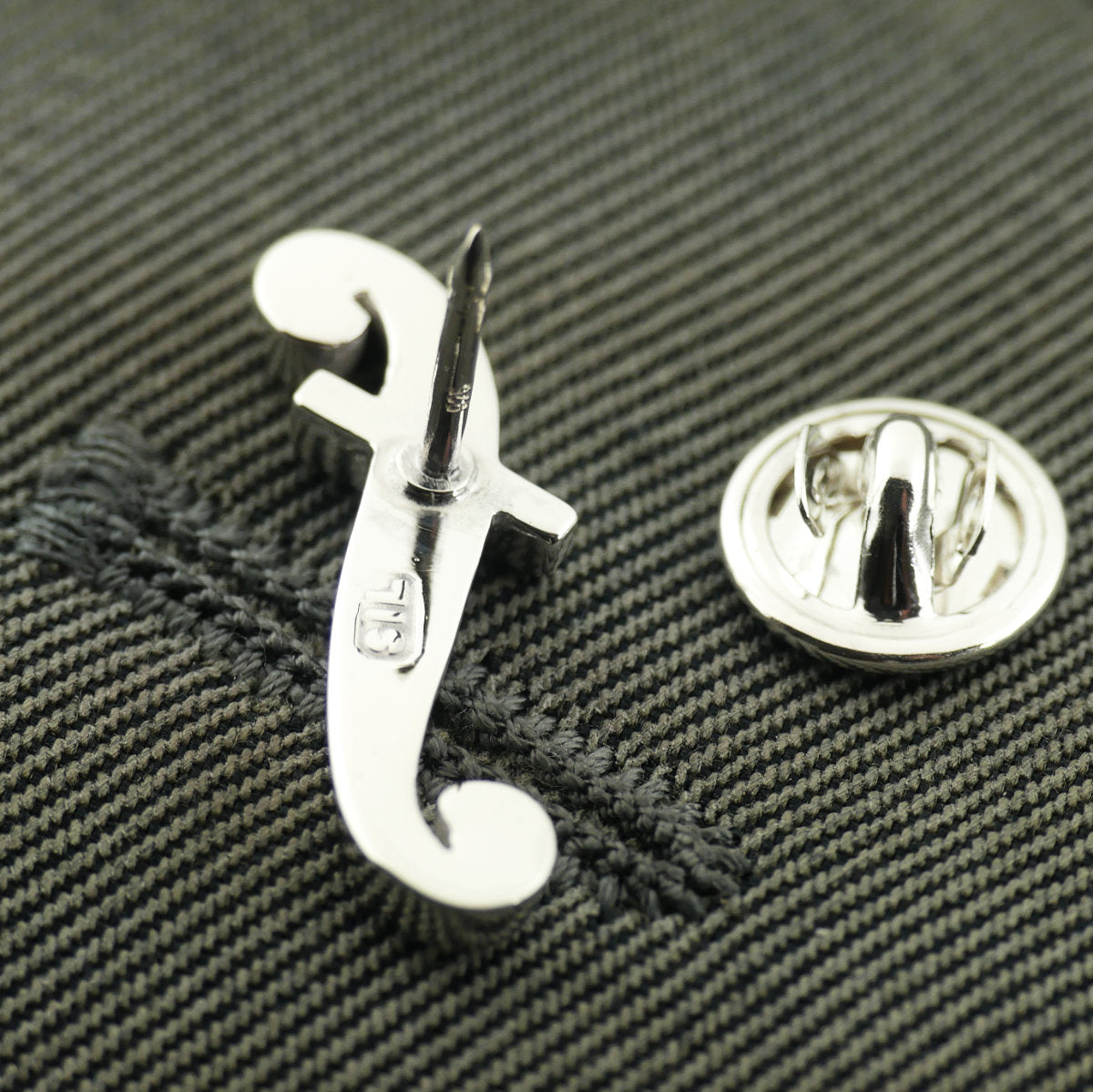 Forté Silver lapel brooch pin
