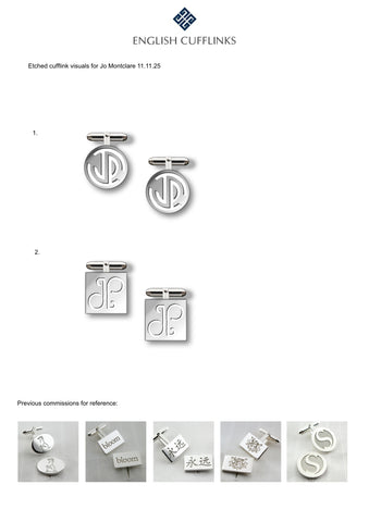 Bespoke etched cufflinks