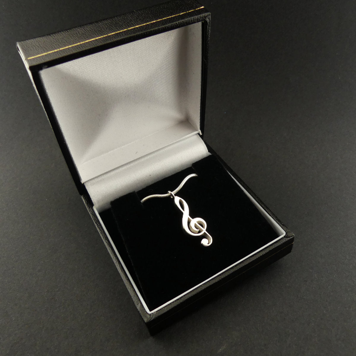 Treble Clef Silver Necklace