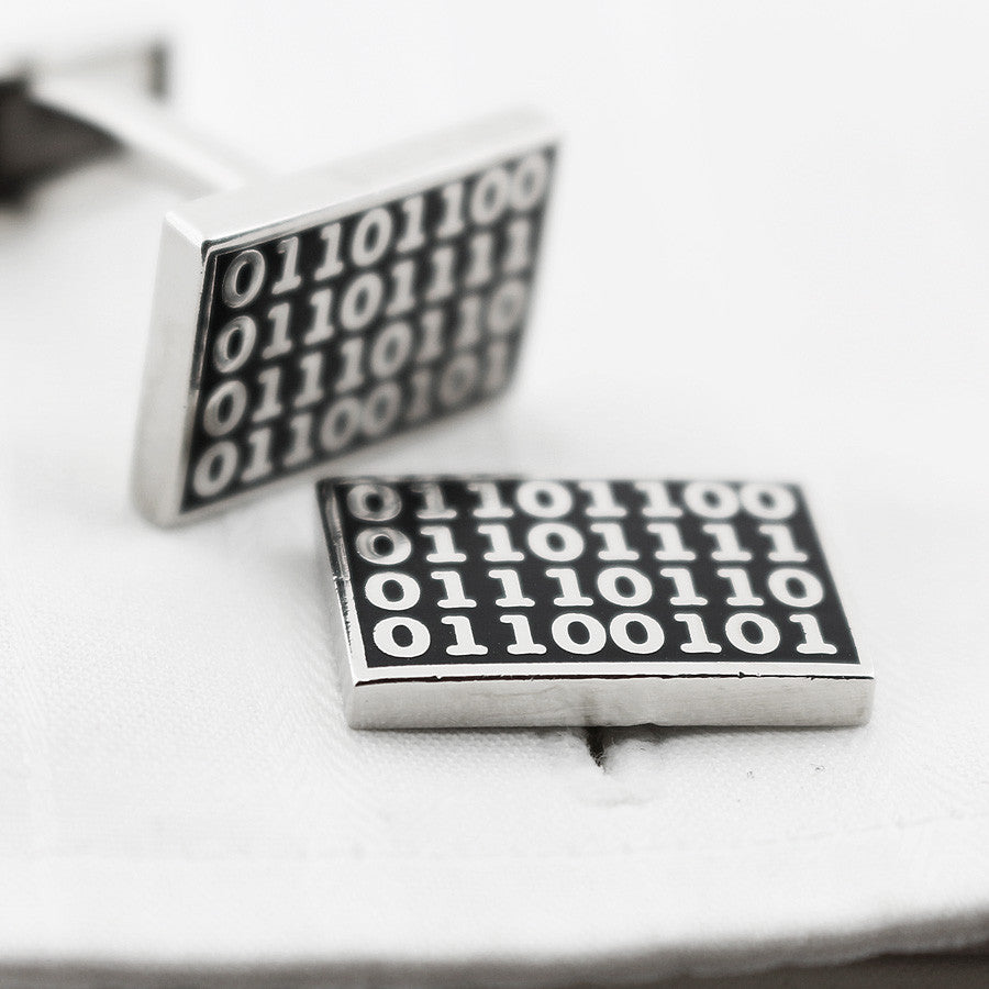 Binary Code 'love' cufflinks for the Geek in him | English Cufflinks
