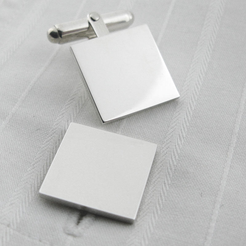 Square silver cufflinks