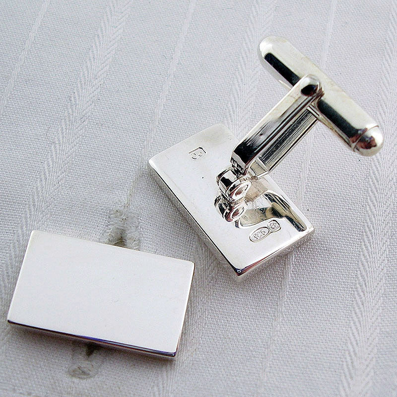 Solid rectangle cufflinks showing backs